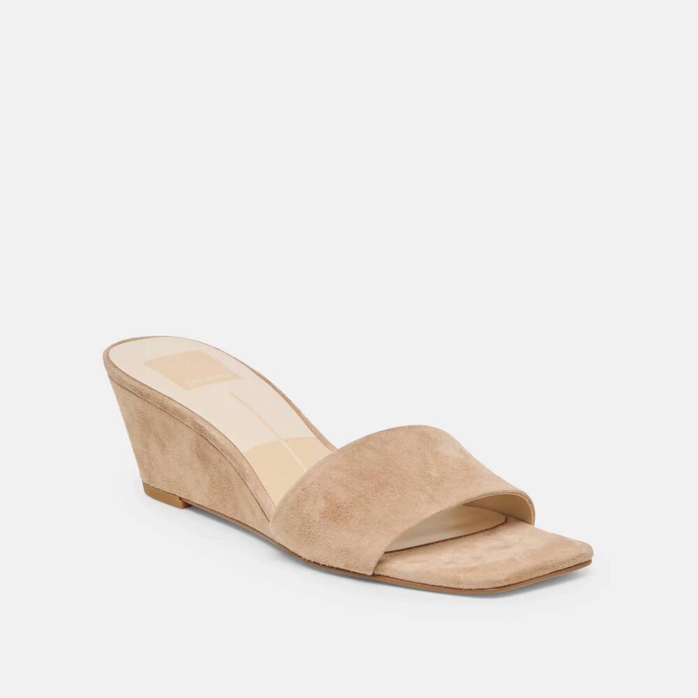 NEW DOLCE VITA women's qaily wedge sandals in camel suede